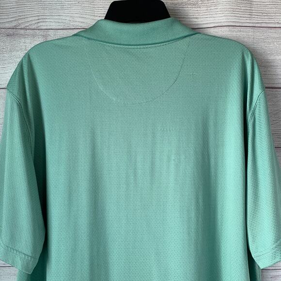 Haggar Cool 18 Tec Green Polo Shirt Stretch Comfort Quick Dry Size XL - Picture 6 of 14